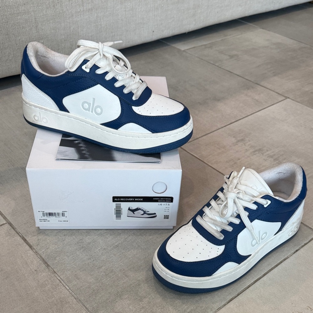 ALO Yoga Blue and White Athletic Shoes
